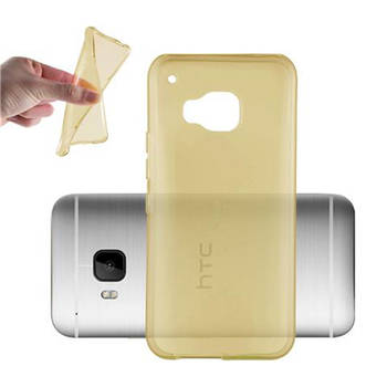 Cadorabo Hoesje geschikt voor HTC ONE M9 in TRANSPARANT GOUD - Beschermhoes Cover gemaakt van TPU Silicone Case