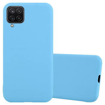 Cadorabo Hoesje geschikt voor Samsung Galaxy A12 / M12 in CANDY BLAUW - Beschermhoes TPU silicone Case Cover