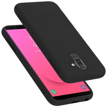 Cadorabo Hoesje geschikt voor Samsung Galaxy A6 PLUS 2018 Case in LIQUID ZWART - Beschermhoes TPU silicone Cover