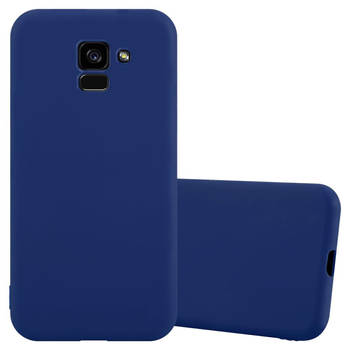 Cadorabo Hoesje geschikt voor Samsung Galaxy A5 2018 in CANDY DONKER BLAUW - Beschermhoes TPU silicone Case Cover