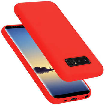 Cadorabo Hoesje geschikt voor Samsung Galaxy NOTE 8 Case in LIQUID ROOD - Beschermhoes TPU silicone Cover