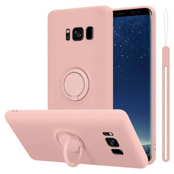 Cadorabo Hoesje geschikt voor Samsung Galaxy S8 PLUS in LIQUID ROZE - Beschermhoes van TPU silicone Case Cover met ring