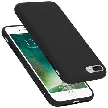 Cadorabo Hoesje geschikt voor Apple iPhone 7 PLUS / 7S PLUS / 8 PLUS Case in LIQUID ZWART - Beschermhoes TPU silicone