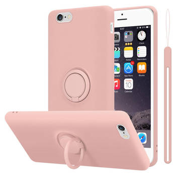 Cadorabo Hoesje geschikt voor Apple iPhone 6 / 6S in LIQUID ROZE - Beschermhoes van TPU silicone Case Cover met ring