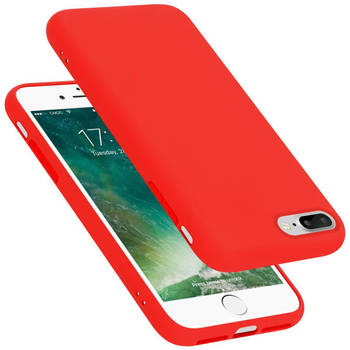Cadorabo Hoesje geschikt voor Apple iPhone 7 PLUS / 7S PLUS / 8 PLUS Case in LIQUID ROOD - Beschermhoes TPU silicone
