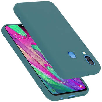 Cadorabo Hoesje geschikt voor Samsung Galaxy A40 Case in LIQUID GROEN - Beschermhoes TPU silicone Cover