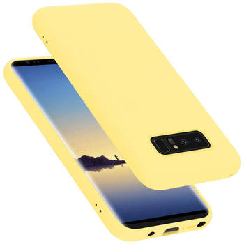 Cadorabo Hoesje geschikt voor Samsung Galaxy NOTE 8 Case in LIQUID GEEL - Beschermhoes TPU silicone Cover
