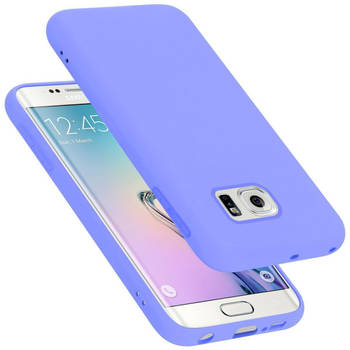 Cadorabo Hoesje geschikt voor Samsung Galaxy S6 EDGE Case in LIQUID LICHT PAARS - Beschermhoes TPU silicone Cover
