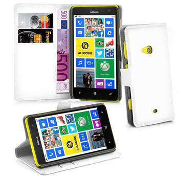 Cadorabo Hoesje geschikt voor Nokia Lumia 625 in ARCTISCH WIT - Beschermhoes Cover magnetische sluiting Case