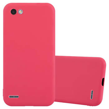 Cadorabo Hoesje geschikt voor LG Q6 / G6 MINI in CANDY ROOD - Beschermhoes TPU silicone Case Cover