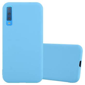 Cadorabo Hoesje geschikt voor Samsung Galaxy A7 2018 in CANDY BLAUW - Beschermhoes TPU silicone Case Cover