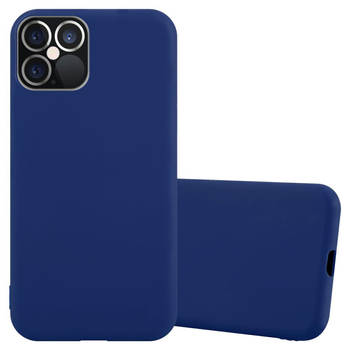 Cadorabo Hoesje geschikt voor Apple iPhone 12 PRO MAX in CANDY DONKER BLAUW - Beschermhoes TPU silicone Case Cover