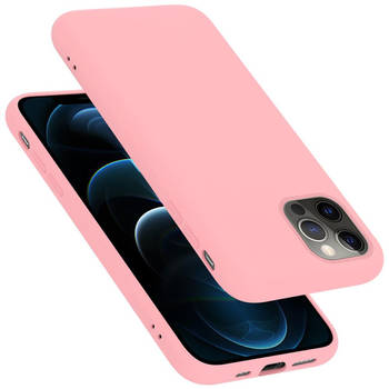 Cadorabo Hoesje geschikt voor Apple iPhone 12 / 12 PRO Case in LIQUID ROZE - Beschermhoes TPU silicone Cover