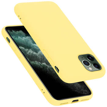 Cadorabo Hoesje geschikt voor Apple iPhone 11 PRO MAX Case in LIQUID GEEL - Beschermhoes TPU silicone Cover