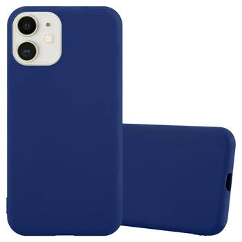 Cadorabo Hoesje geschikt voor Apple iPhone 12 MINI in CANDY DONKER BLAUW - Beschermhoes TPU silicone Case Cover