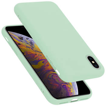 Cadorabo Hoesje geschikt voor Apple iPhone X / XS Case in LIQUID LICHT GROEN - Beschermhoes TPU silicone Cover