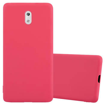 Cadorabo Hoesje geschikt voor Nokia 3 2017 in CANDY ROOD - Beschermhoes TPU silicone Case Cover