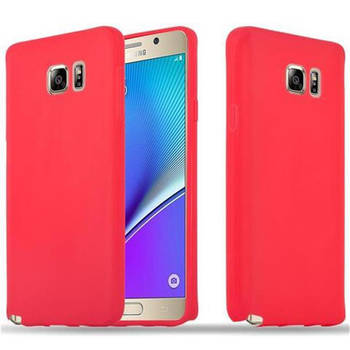 Cadorabo Hoesje geschikt voor Samsung Galaxy NOTE 5 in CANDY ROOD - Beschermhoes TPU silicone Case Cover