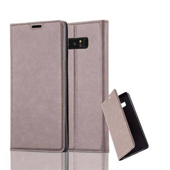 Cadorabo Hoesje geschikt voor Samsung Galaxy NOTE 8 in KOFFIE BRUIN - Beschermhoes Case magnetische sluiting Cover