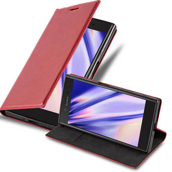 Cadorabo Hoesje geschikt voor Sony Xperia XZ / XZs in APPEL ROOD - Beschermhoes Case magnetische sluiting Cover