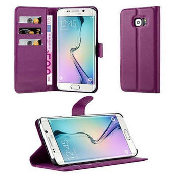 Cadorabo Hoesje geschikt voor Samsung Galaxy S6 EDGE in MANGAAN PAARS - Beschermhoes Cover magnetische sluiting Case