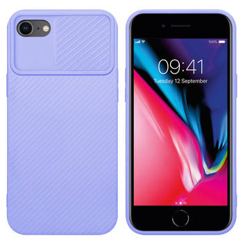 Cadorabo Hoesje geschikt voor Apple iPhone 7 / 7S / 8 / SE 2020 in Bonbon Paars - Beschermhoes TPU-silicone Case Cover