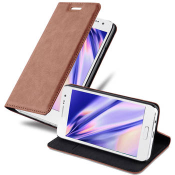 Cadorabo Hoesje geschikt voor Samsung Galaxy A3 2015 in CAPPUCCINO BRUIN - Beschermhoes Case magnetische sluiting Cover