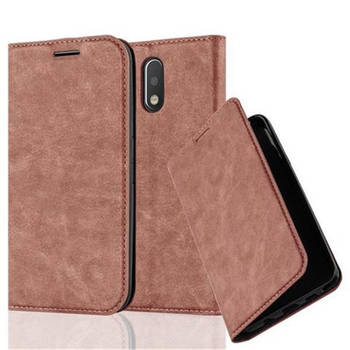 Cadorabo Hoesje geschikt voor Motorola MOTO G4 / G4 PLUS in CAPPUCCINO BRUIN - Beschermhoes Case magnetische sluiting