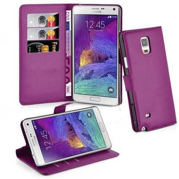 Cadorabo Hoesje geschikt voor Samsung Galaxy NOTE 4 in MANGAAN PAARS - Beschermhoes Cover magnetische sluiting Case
