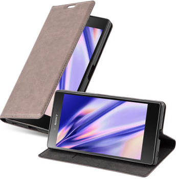 Cadorabo Hoesje geschikt voor Sony Xperia Z5 in KOFFIE BRUIN - Beschermhoes Case magnetische sluiting Cover