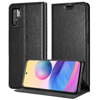 Cadorabo Hoesje geschikt voor Xiaomi RedMi NOTE 10 PRO in ZWARTE NACHT - Beschermhoes Case magnetische sluiting Cover