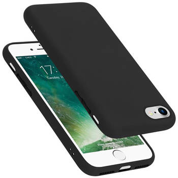 Cadorabo Hoesje geschikt voor Apple iPhone 7 / 7S / 8 / SE 2020 Case in LIQUID ZWART - Beschermhoes TPU silicone Cover
