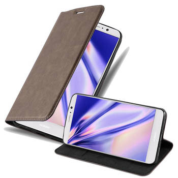 Cadorabo Hoesje geschikt voor Huawei MATE 9 in KOFFIE BRUIN - Beschermhoes Case magnetische sluiting Cover