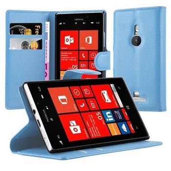 Cadorabo Hoesje geschikt voor Nokia Lumia 925 in PASTEL BLAUW - Beschermhoes Cover magnetische sluiting Case