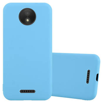 Cadorabo Hoesje geschikt voor Motorola MOTO C PLUS in CANDY BLAUW - Beschermhoes TPU silicone Case Cover