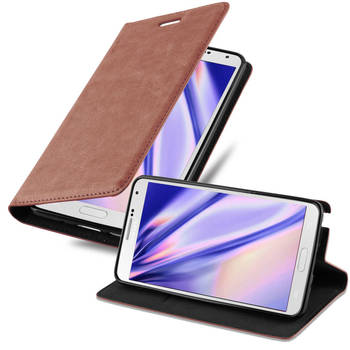 Cadorabo Hoesje geschikt voor Samsung Galaxy NOTE 3 in CAPPUCCINO BRUIN - Beschermhoes Case magnetische sluiting Cover