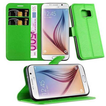 Cadorabo Hoesje geschikt voor Samsung Galaxy S7 in MUNT GROEN - Beschermhoes Cover magnetische sluiting Case