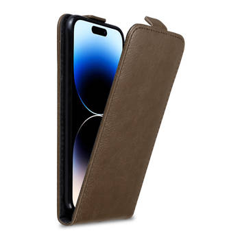 Cadorabo Hoesje geschikt voor Apple iPhone 14 PRO in KOFFIE BRUIN - Beschermhoes Flip Case Cover magnetische sluiting