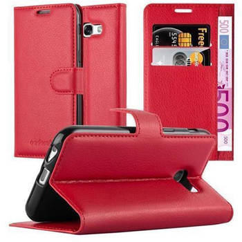 Cadorabo Hoesje geschikt voor Samsung Galaxy A3 2017 in KARMIJN ROOD - Beschermhoes Cover magnetische sluiting Case