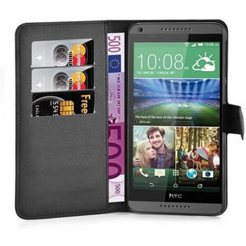 Cadorabo Hoesje geschikt voor HTC Desire 820 in PHANTOM ZWART - Beschermhoes Cover magnetische sluiting Case