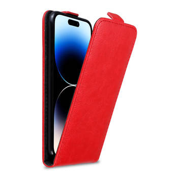 Cadorabo Hoesje geschikt voor Apple iPhone 14 PRO in APPEL ROOD - Beschermhoes Flip Case Cover magnetische sluiting