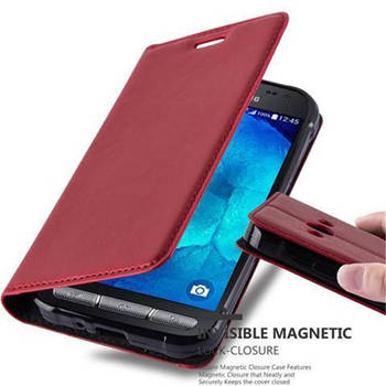 Cadorabo Hoesje geschikt voor Samsung Galaxy XCover 3 in APPEL ROOD - Beschermhoes Case magnetische sluiting Cover