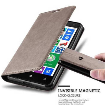 Cadorabo Hoesje geschikt voor Nokia Lumia 625 in KOFFIE BRUIN - Beschermhoes Case magnetische sluiting Cover