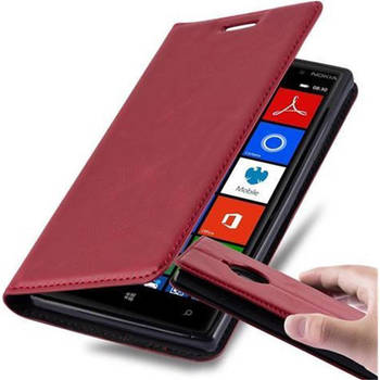 Cadorabo Hoesje geschikt voor Nokia Lumia 830 in APPEL ROOD - Beschermhoes Case magnetische sluiting Cover