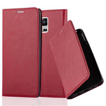 Cadorabo Hoesje geschikt voor Samsung Galaxy NOTE 4 in APPEL ROOD - Beschermhoes Case magnetische sluiting Cover