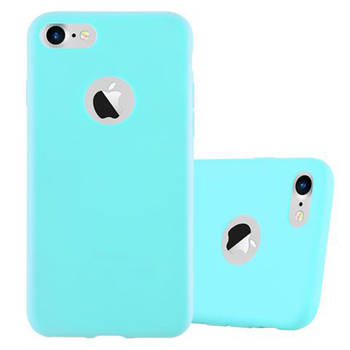 Cadorabo Hoesje geschikt voor Apple iPhone 7 / 7S / 8 / SE 2020 in CANDY BLAUW - Beschermhoes TPU silicone Case Cover