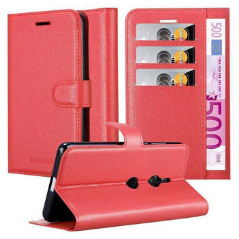 Cadorabo Hoesje geschikt voor Sony Xperia XZ3 in KARMIJN ROOD - Beschermhoes Cover magnetische sluiting Case