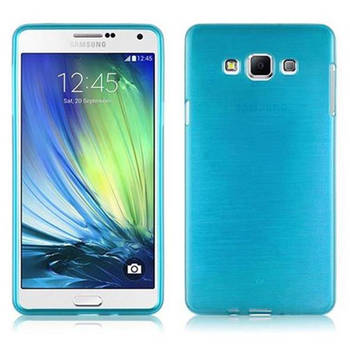 Cadorabo Hoesje geschikt voor Samsung Galaxy A7 2015 in TURKOOIS - Beschermhoes TPU silicone Case Cover Brushed