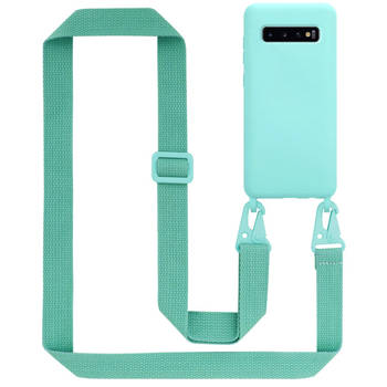 Cadorabo Mobiele telefoon ketting geschikt voor Samsung Galaxy S10 PLUS Hoesje in LIQUID TURKOOIS - Silicone