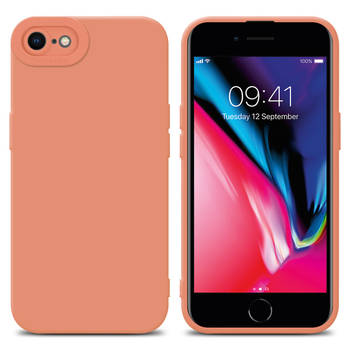 Cadorabo Hoesje geschikt voor Apple iPhone 7 / 7S / 8 / SE 2020 in FLUID LICHT ORANJE - Beschermhoes TPU silicone Cover